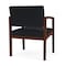 Lesro Lenox Wood Wide Guest Chair Wood Frame, Walnut, MD Black Upholstery LW1201 - alternate 2